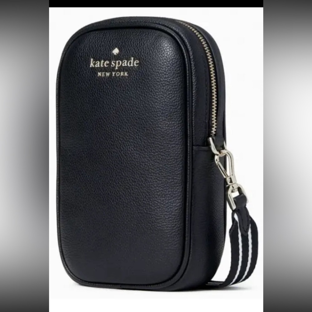 Nwot kate spade black leather crossbody phone purse Rosie north south crossbody